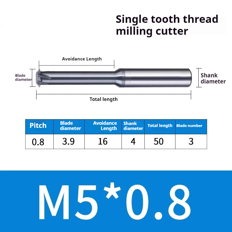 2034-65° three-tooth thread milling cutter, tungsten steel alloy end mill, tooth milling cutter, three-edged coating, M2M3M4M6 CNC cutter Shandong Denso Pricision Tools Co.,Ltd.